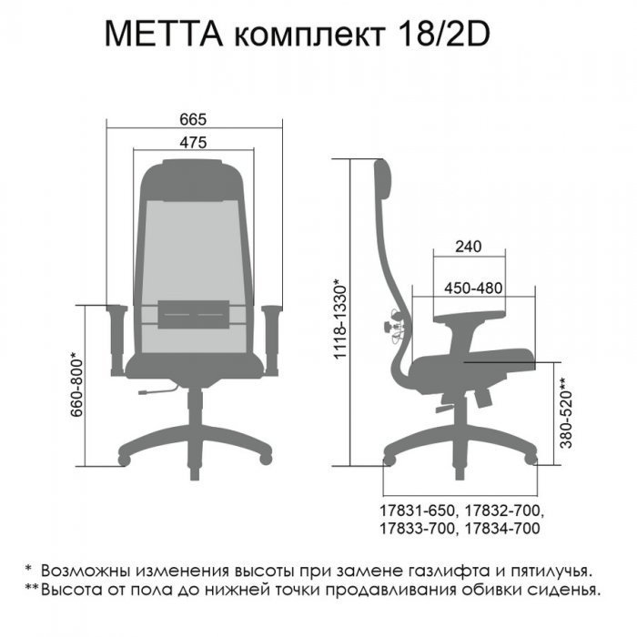 Кресло руководителя &laquo;МЕТТА Комплект 18/2D Pl тр&raquo; - вид 4